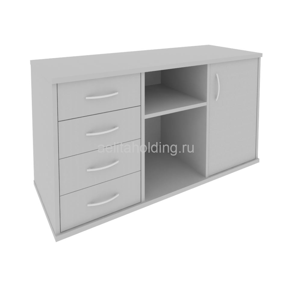 Тумба под оргтехнику сервисная 4 ящик Рива 1192х450х667